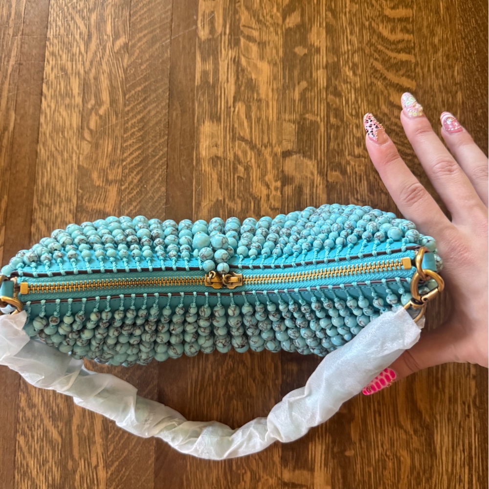 Turquoise Beaded Shoulder Bag - Women - Picture 3 of 7